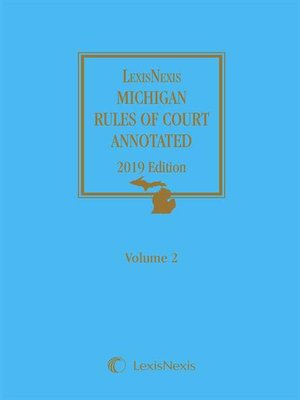 cover image of LexisNexis Michigan Court Rules Annotated